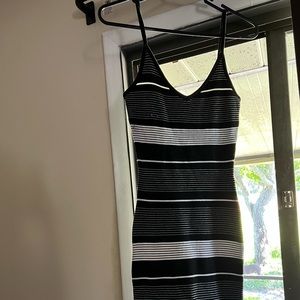 Black and white striped womens dress